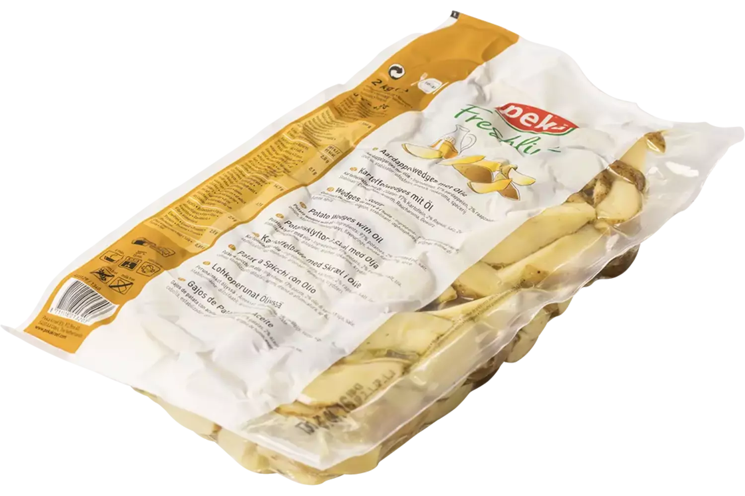Aardappel wedges met schil in olie 2kg stuk 1