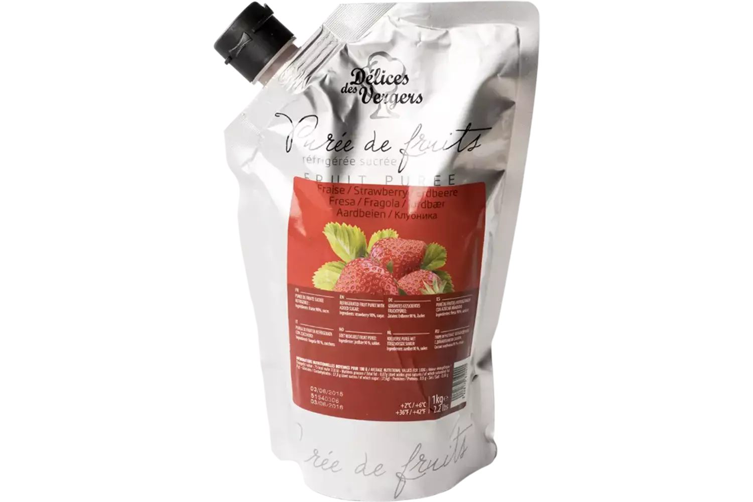 Fruitpuree aardbei 1kg stuk 1