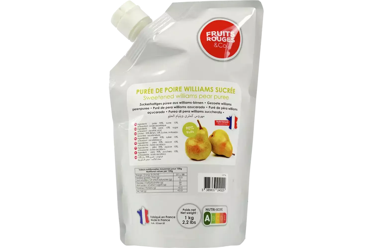 Fruitpuree peer 1kg stuk 1