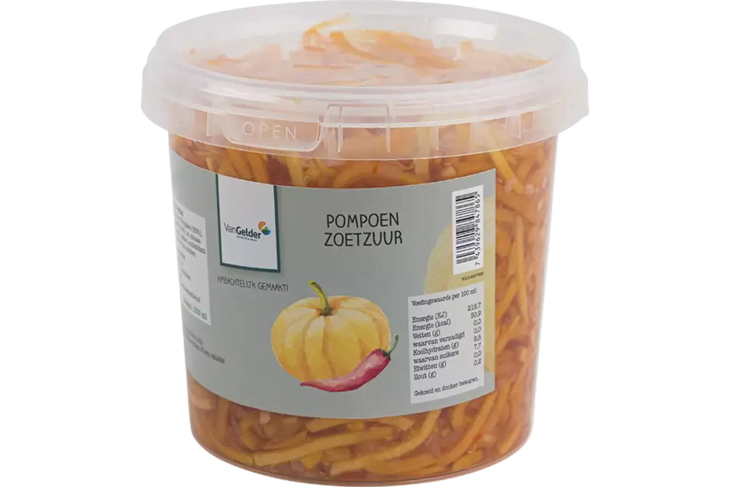 Pompoen zoetzuur emmer 1kg stuk 1