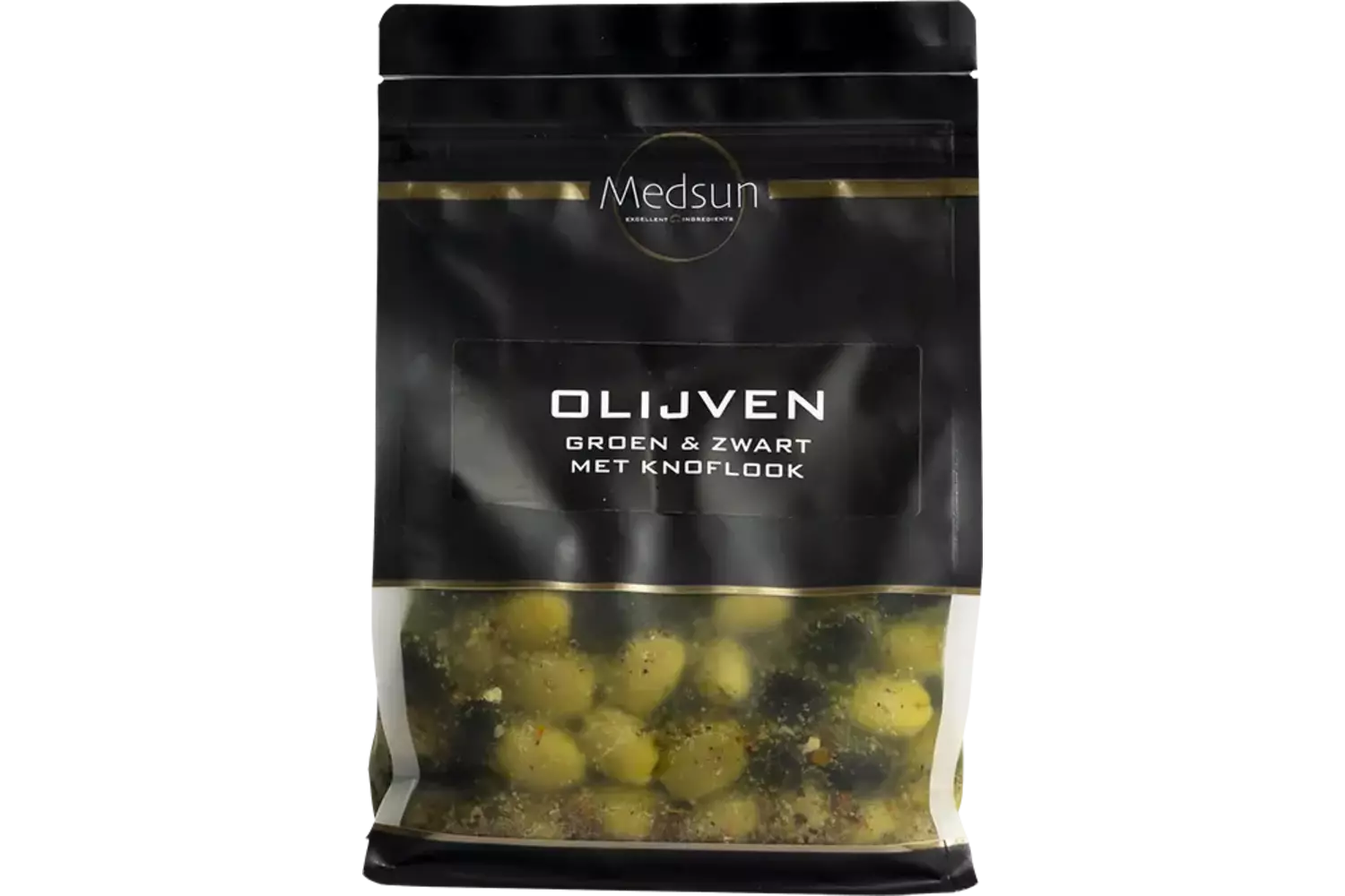 Olijven groen en zwart met knoflook 1kg stuk 1