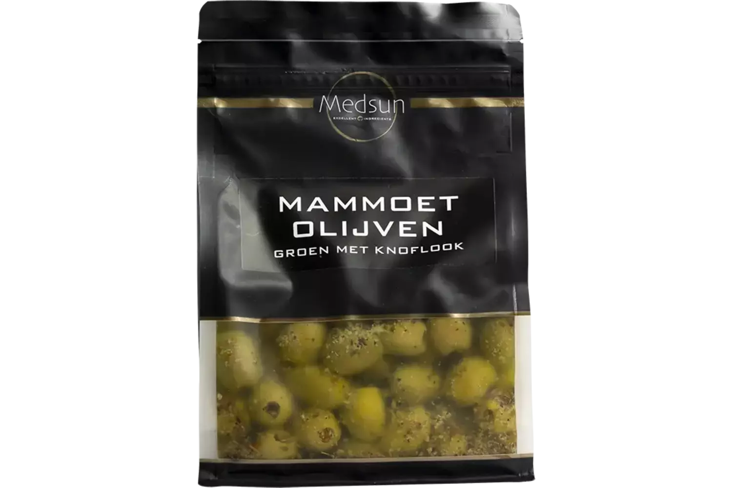 Mammoet olijven groen met knoflook 1kg stuk 1