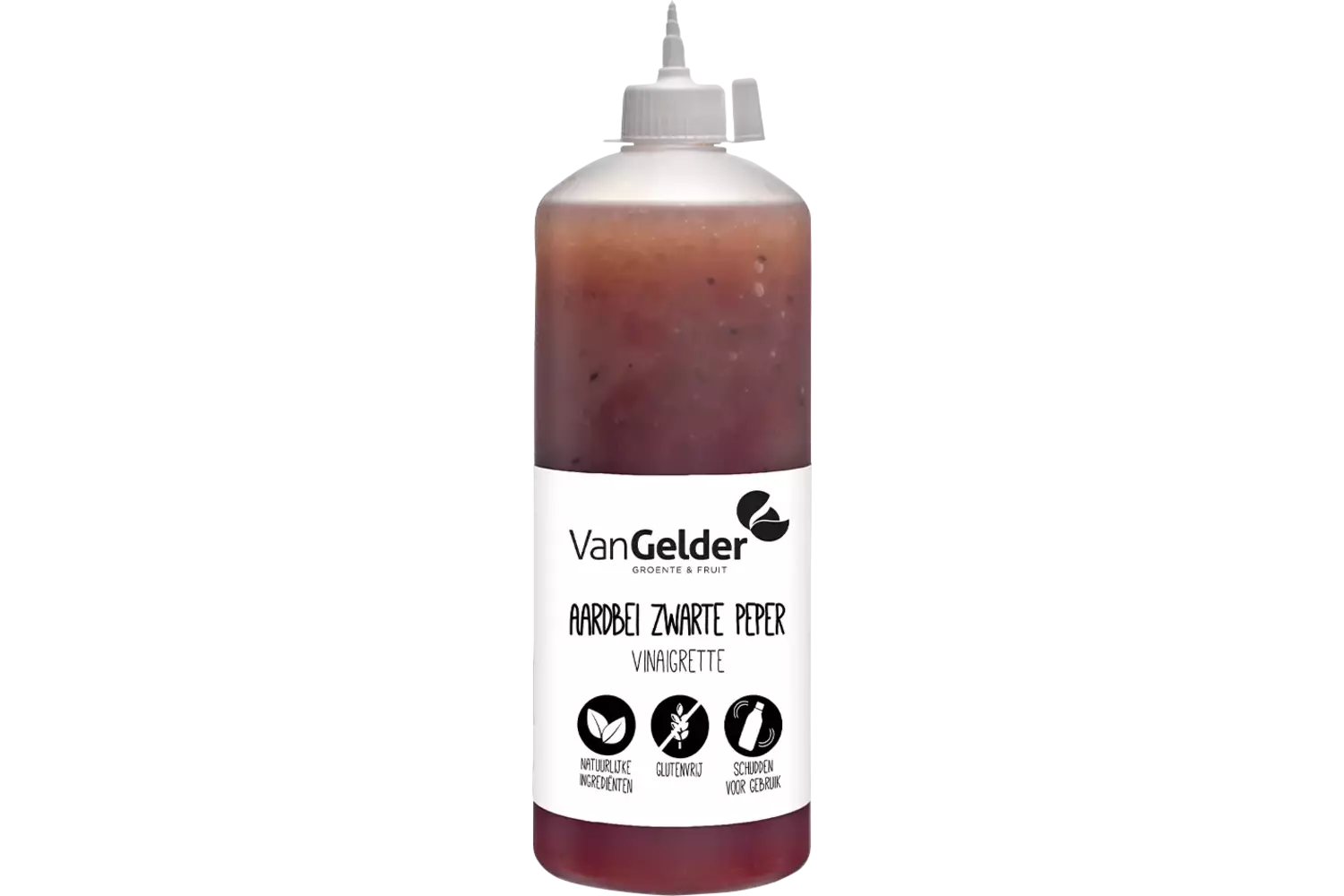 Aardbei-zwarte peper vinaigrette 1ltr stuk 1